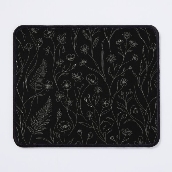Item preview, Minimalist Wildflower & Fern Dark Floral Pattern designed and sold by AuraShift.