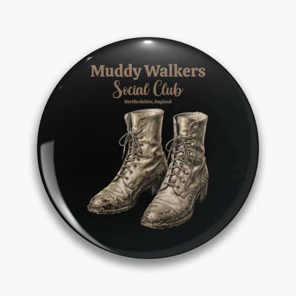 Item preview, Muddy Walkers Social Club Vintage Hertfordshire England Hiking Boots designed and sold by FIREDesignsPOD.