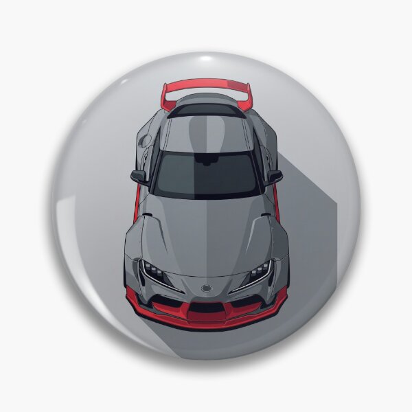Item preview, Toyota Supra A90 Mk5 Widebody Grey and Red Top View Vector Art designed and sold by Motorline44.