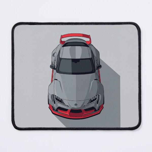 Item preview, Toyota Supra A90 Mk5 Widebody Grey and Red Top View Vector Art designed and sold by Motorline44.