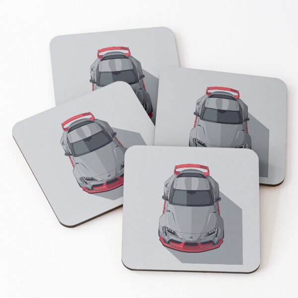 Item preview, Toyota Supra A90 Mk5 Widebody Grey and Red Top View Vector Art designed and sold by Motorline44.