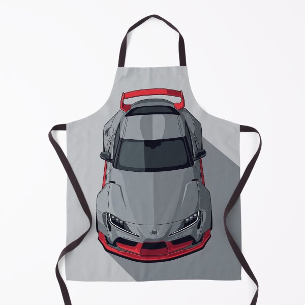 Item preview, Toyota Supra A90 Mk5 Widebody Grey and Red Top View Vector Art designed and sold by Motorline44.