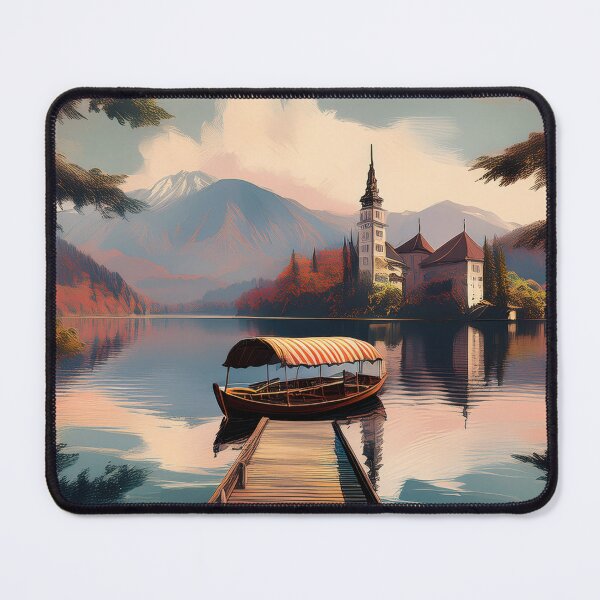 Item preview, Lake Bled Slovenia Vintage Travel Poster designed and sold by pod24.