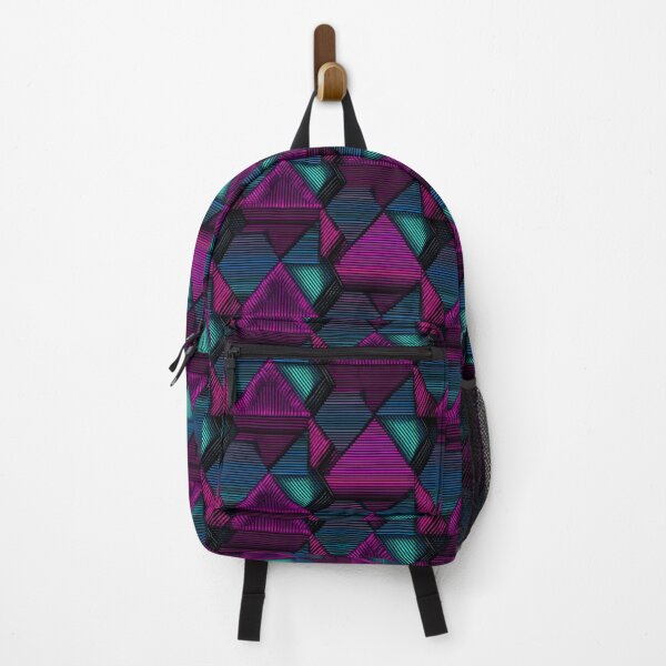 Item preview, Synthwave Neon Geometric Striped Pattern 80s 90s designed and sold by NicolasGlowArt.