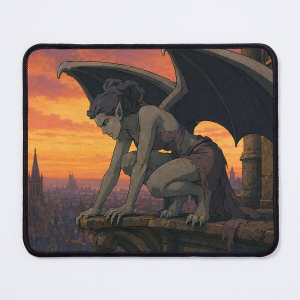 Item preview, Lonely Gargoyle at Sunset Gothic Fantasy Art designed and sold by Hollow Moon Studios..