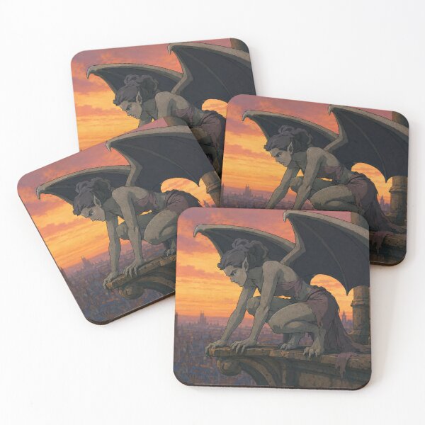 Item preview, Lonely Gargoyle at Sunset Gothic Fantasy Art designed and sold by  Hollow Moon Studios..
