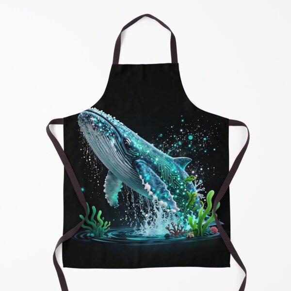 Artikelvorschau, Neon Cyber Whale Glowing Ocean Tech Art entworfen und verkauft von Shape-Forge.