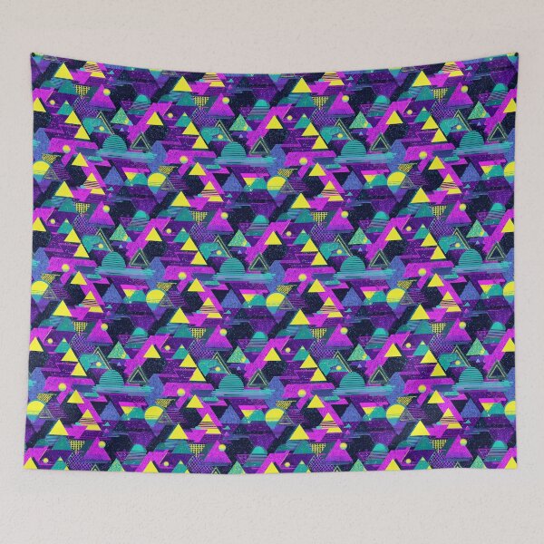 Item preview, Retro 80s 90s Geometric Vaporwave Pattern designed and sold by NicolasGlowArt.