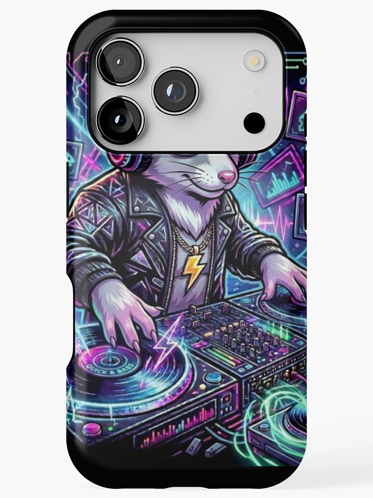 Thumbnail 1 of 4, iPhone Case, Techno mouse designed and sold by RaveWaveDesign.