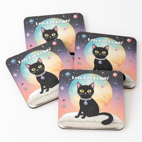 Item preview, Black Cat Lets Get Comfy designed and sold by Lee Hiller Designs.