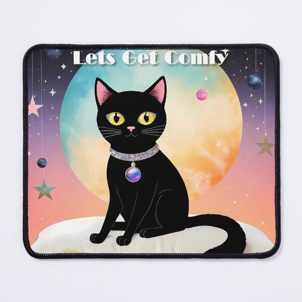 Item preview, Black Cat Lets Get Comfy designed and sold by Lee Hiller Designs.