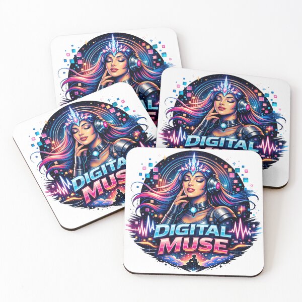 Item preview, Digital Muse of Cybernetic Neon and Sound Waves designed and sold by JonelleTshirts.