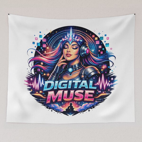 Item preview, Digital Muse of Cybernetic Neon and Sound Waves designed and sold by JonelleTshirts.