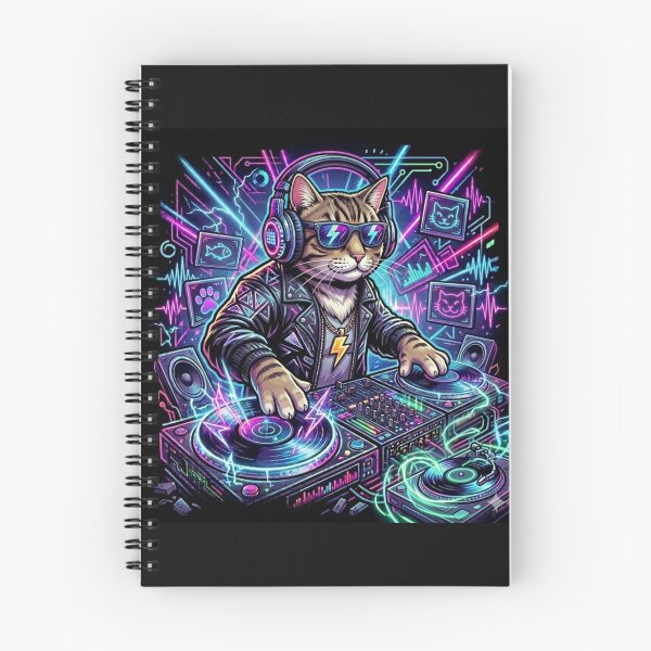 Item preview, Techno cat designed and sold by RaveWaveDesign.