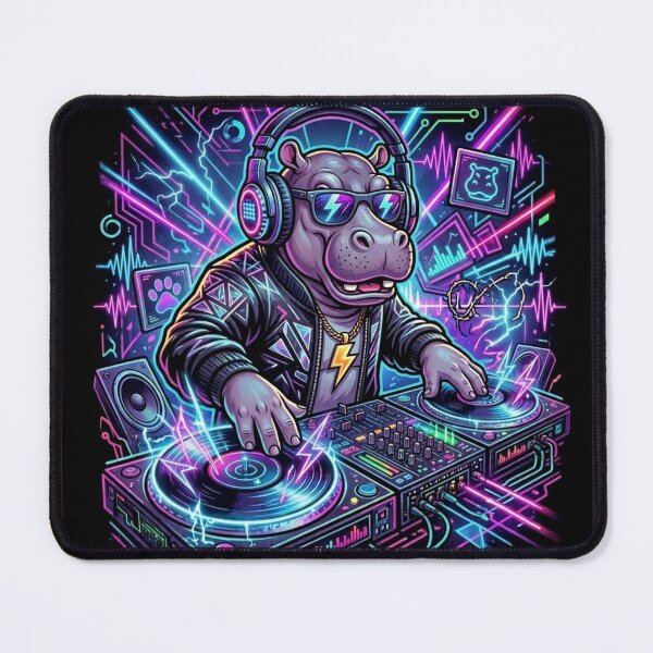 Item preview, Techno hippo designed and sold by RaveWaveDesign.