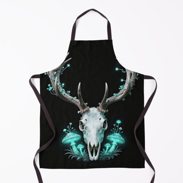 Item preview, Bioluminescent Deer Skull Magic Mushroom Fantasy Art designed and sold by Shape-Forge.