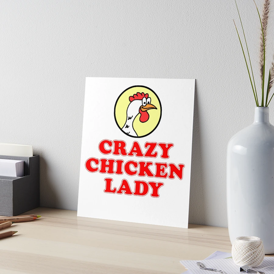 Beware Crazy Chicken Lady Rectangular Wooden Chopping Board - Funny Animal