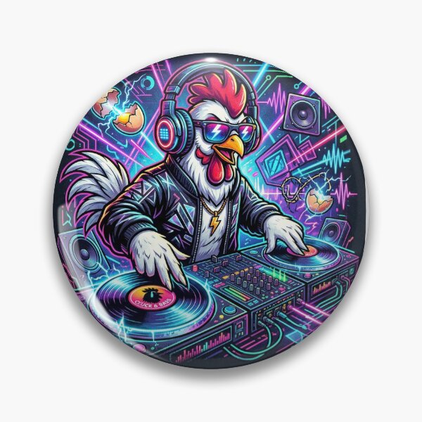 Item preview, Techno chicken designed and sold by RaveWaveDesign.