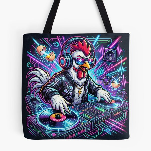 Item preview, Techno chicken designed and sold by RaveWaveDesign.