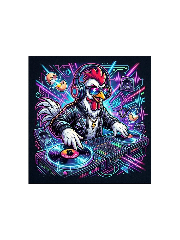 Thumbnail 3 of 3, Scarf, Techno chicken designed and sold by RaveWaveDesign.