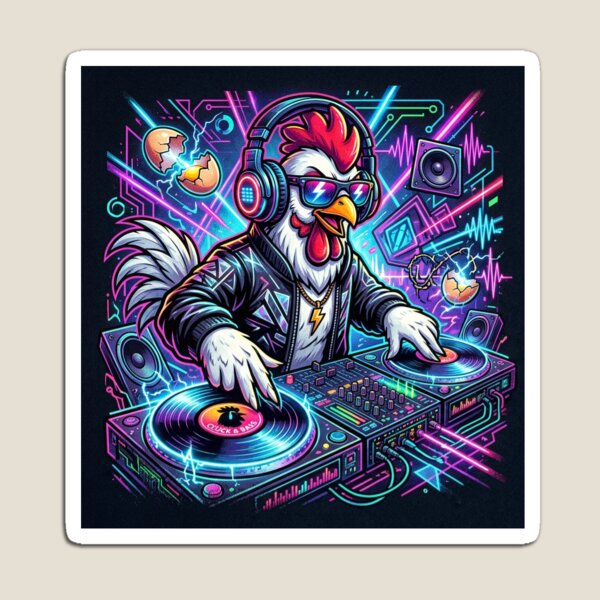 Item preview, Techno chicken designed and sold by RaveWaveDesign.