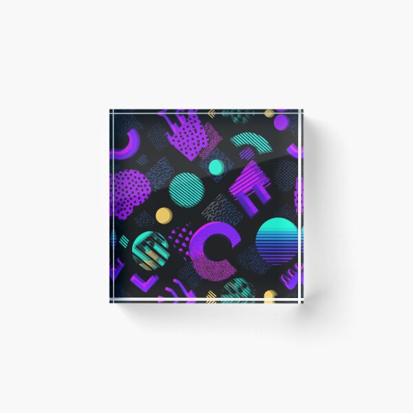 Item preview, 80s 90s Retro Geometric Abstract Neon Pattern designed and sold by NicolasGlowArt.