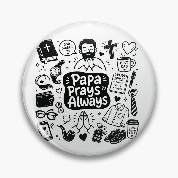 Item preview, Papa Prays Always Christian Dad Faith Quote designed and sold by camisagrafica.