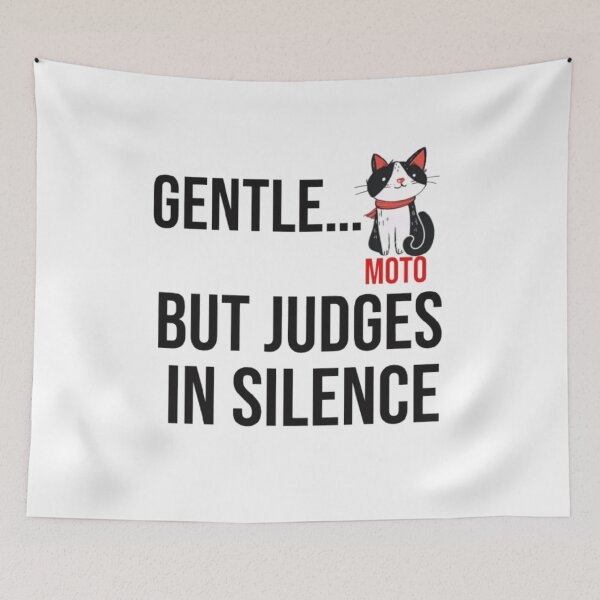 Item preview, Gentle Cat But Judges in Silence Funny Quote – Cute Sarcastic Kitty Design designed and sold by PrintforDesign.
