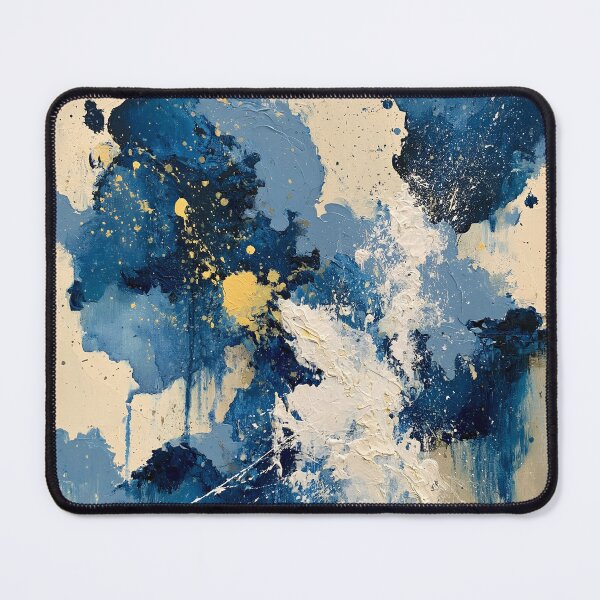 Item preview, Abstract Textured Blue Palette No. 18 - Vibrant Blue & Gold Energetic Splash designed and sold by SlowRegardArt.