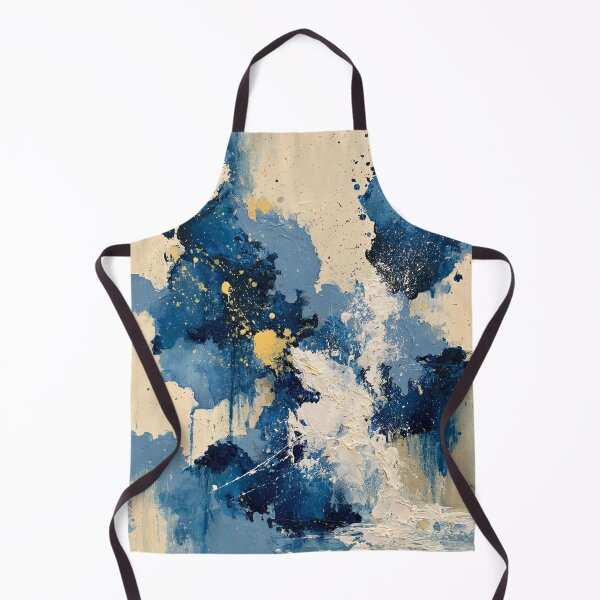 Item preview, Abstract Textured Blue Palette No. 18 - Vibrant Blue & Gold Energetic Splash designed and sold by SlowRegardArt.