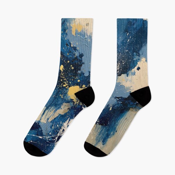 Item preview, Abstract Textured Blue Palette No. 18 - Vibrant Blue & Gold Energetic Splash designed and sold by SlowRegardArt.