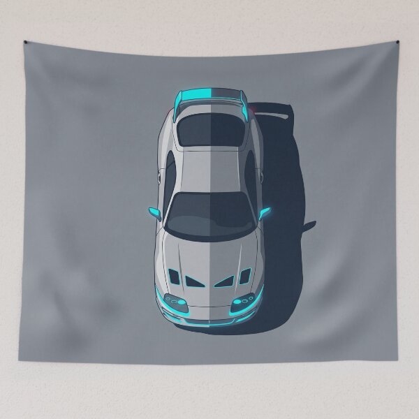 Item preview, Toyota Supra MK4 Cyber Neon Blue Top View Vector Art designed and sold by Motorline44.