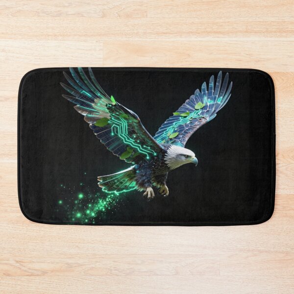 Item preview, ​Neon Glowing Eagle Cyber Tech Solarpunk Wildlife designed and sold by Shape-Forge.