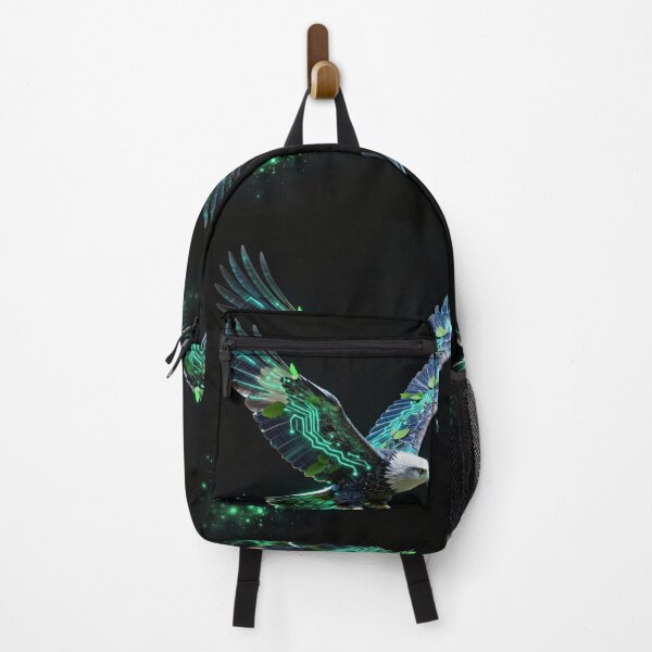 Item preview, ​Neon Glowing Eagle Cyber Tech Solarpunk Wildlife designed and sold by Shape-Forge.