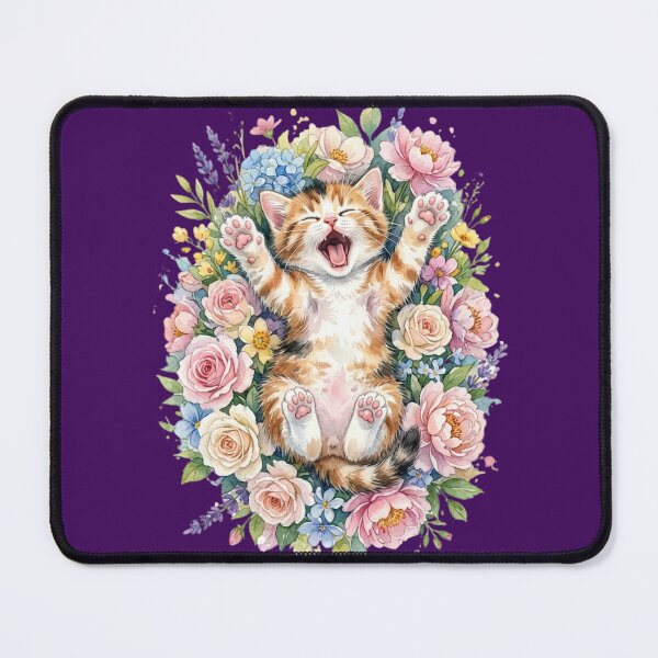Item preview, Cuddly Kitten in a bed of flowers designed and sold by TB-73.