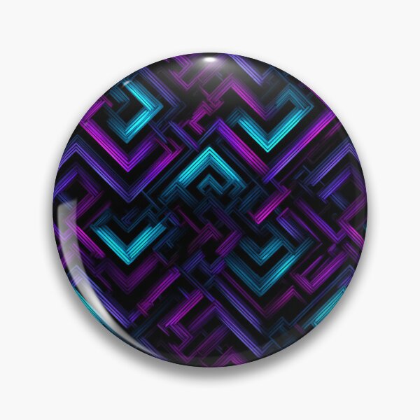 Item preview, Neon Cyberpunk Geometric Pattern Abstract Art designed and sold by NicolasGlowArt.