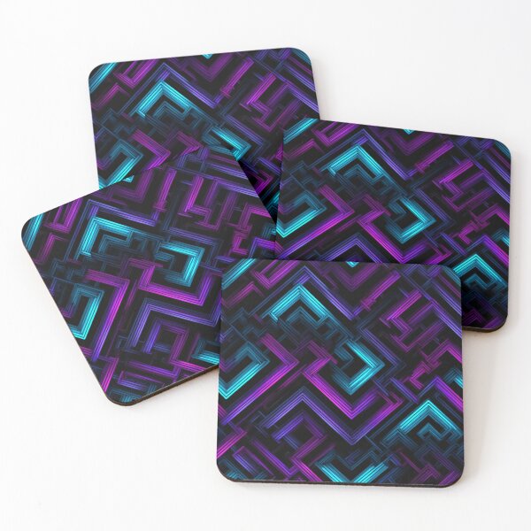 Item preview, Neon Cyberpunk Geometric Pattern Abstract Art designed and sold by NicolasGlowArt.