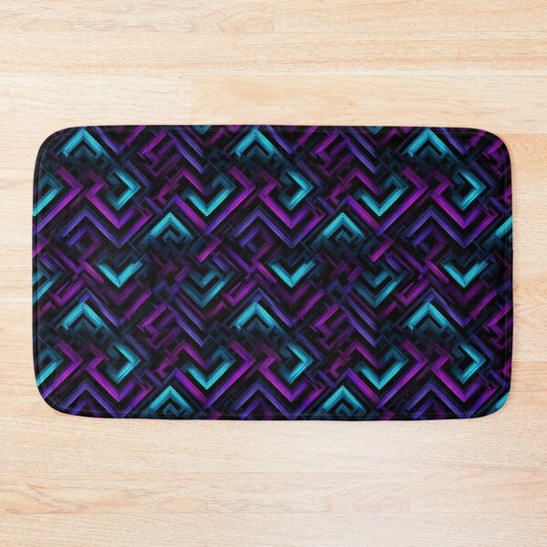 Item preview, Neon Cyberpunk Geometric Pattern Abstract Art designed and sold by NicolasGlowArt.