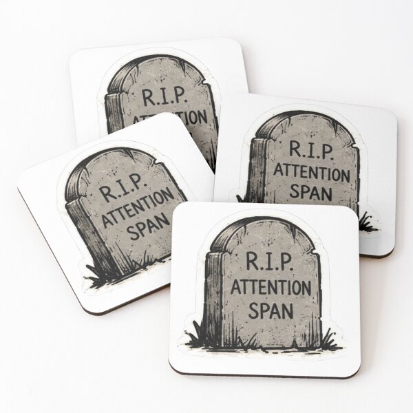 Item preview, RIP Attention Span Tombstone Sticker designed and sold by uglyAFstickers.