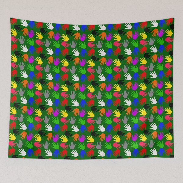 Item preview, Green Colorful Handprints Pattern Design  designed and sold by PatternTitan.