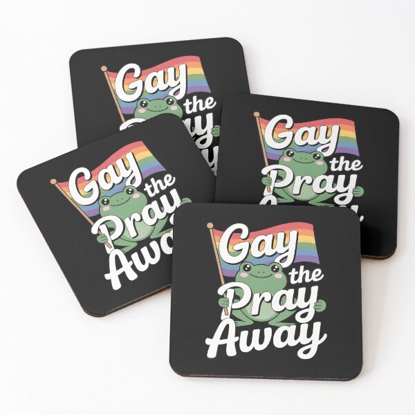Item preview, Gay the Pray Away Frogs Funny Vintage Rainbow Pride designed and sold by Redgiant87x.
