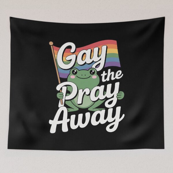 Item preview, Gay the Pray Away Frogs Funny Vintage Rainbow Pride designed and sold by Redgiant87x.