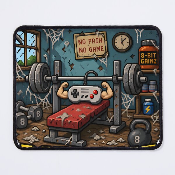 Item preview, Retro Gaming Gym Pixel Art designed and sold by RetroPixel Apparel.
