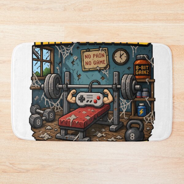 Item preview, Retro Gaming Gym Pixel Art designed and sold by RetroPixel Apparel.