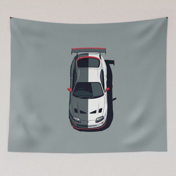 Item preview, Toyota Supra MK4 Orange JDM Classic Top View Vector Art designed and sold by Motorline44.