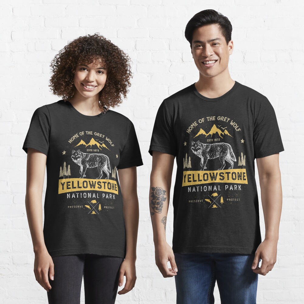 Yellowstone T shirt National Park Grey 