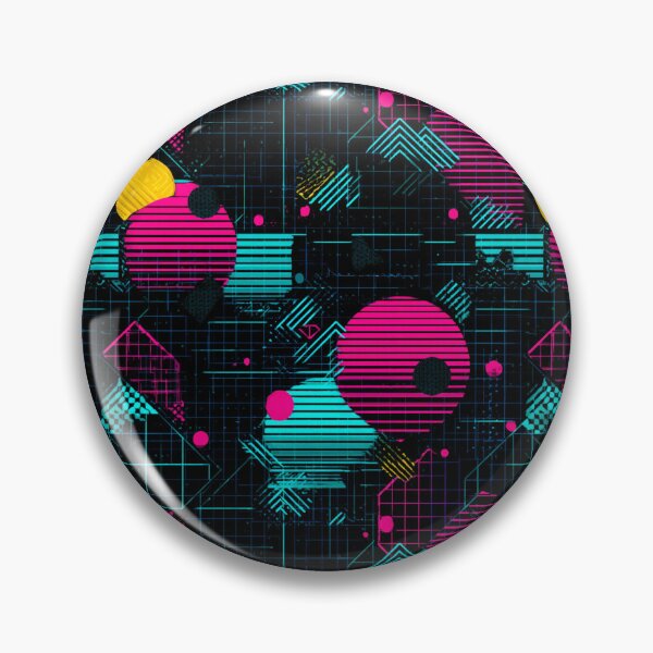 Item preview, Neon Geometric 80s 90s Retro Grid Pattern designed and sold by NicolasGlowArt.
