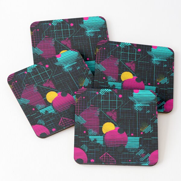 Item preview, Neon Geometric 80s 90s Retro Grid Pattern designed and sold by NicolasGlowArt.