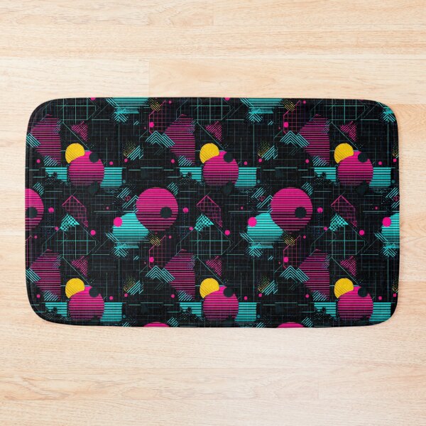 Item preview, Neon Geometric 80s 90s Retro Grid Pattern designed and sold by NicolasGlowArt.