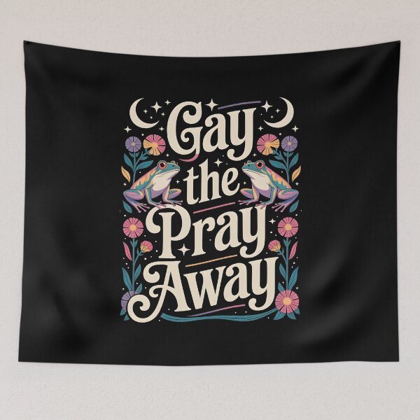 Item preview, Gay the Pray Away Frogs Cute Retro LGBTQ Equality Rainbow designed and sold by Redgiant87x.